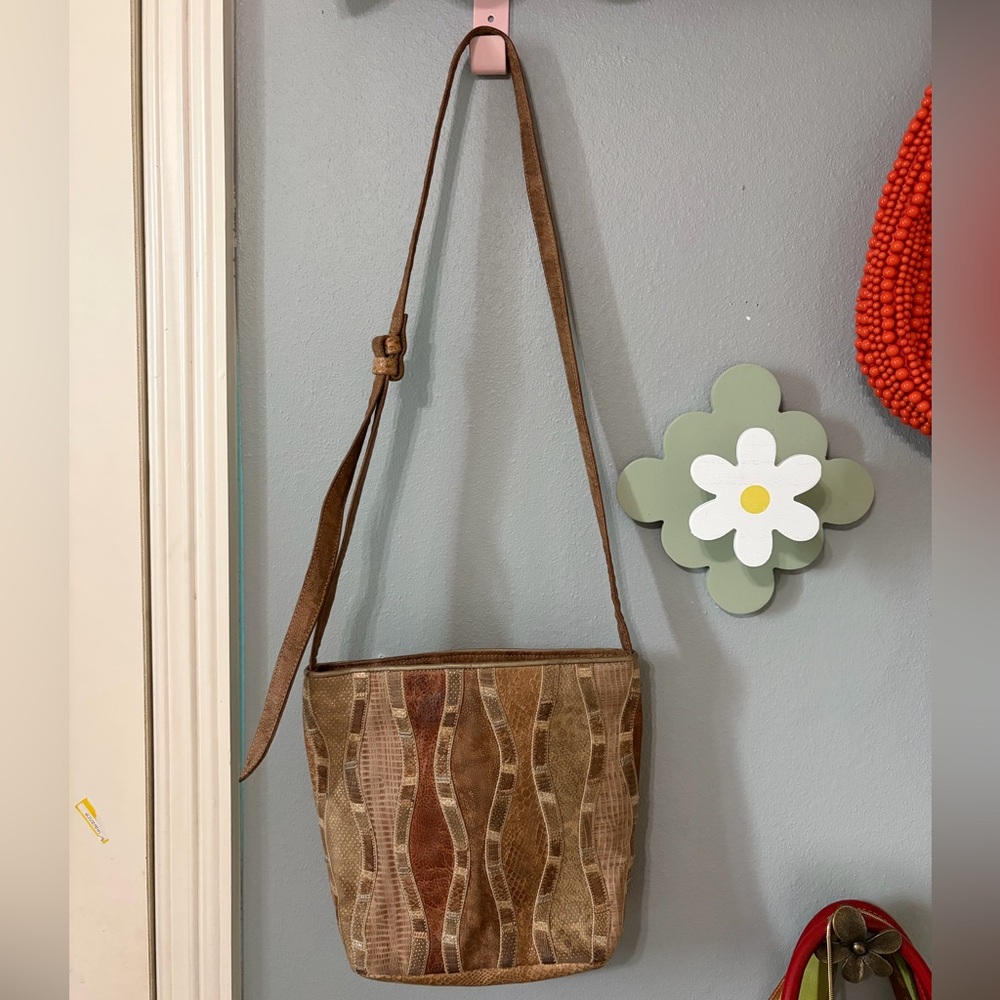Sharif Brown Leather Crossbody Bag